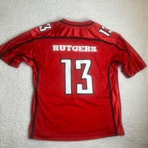 Vintage Rutgers University men's red football jersey embroidered #13 L